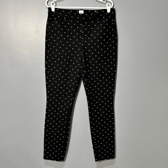 GAP Pants - Gap Signature Skinny Ankle Pants Womens 10 Tall Black Polka Dot Stretch Classic